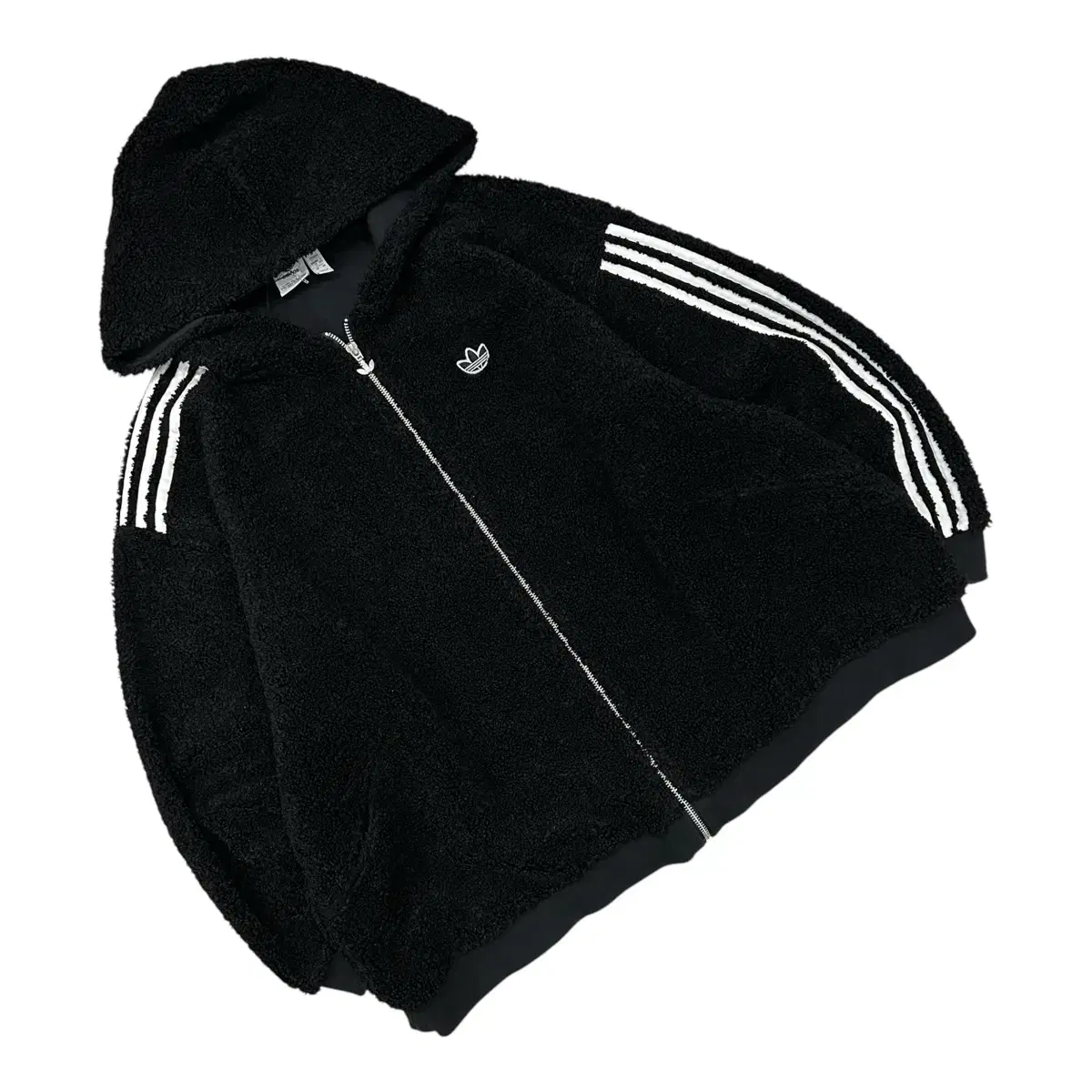 [L] Adidas Full Zip Hooded Zip-up Jacket Black