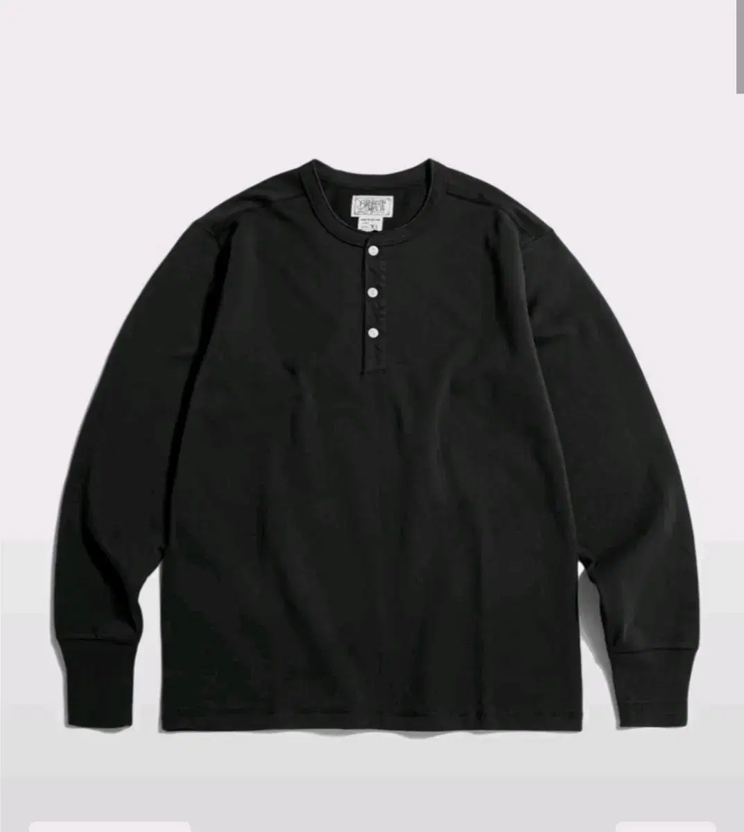 Bronson Henley Neck Vintage Long Sleeve Black