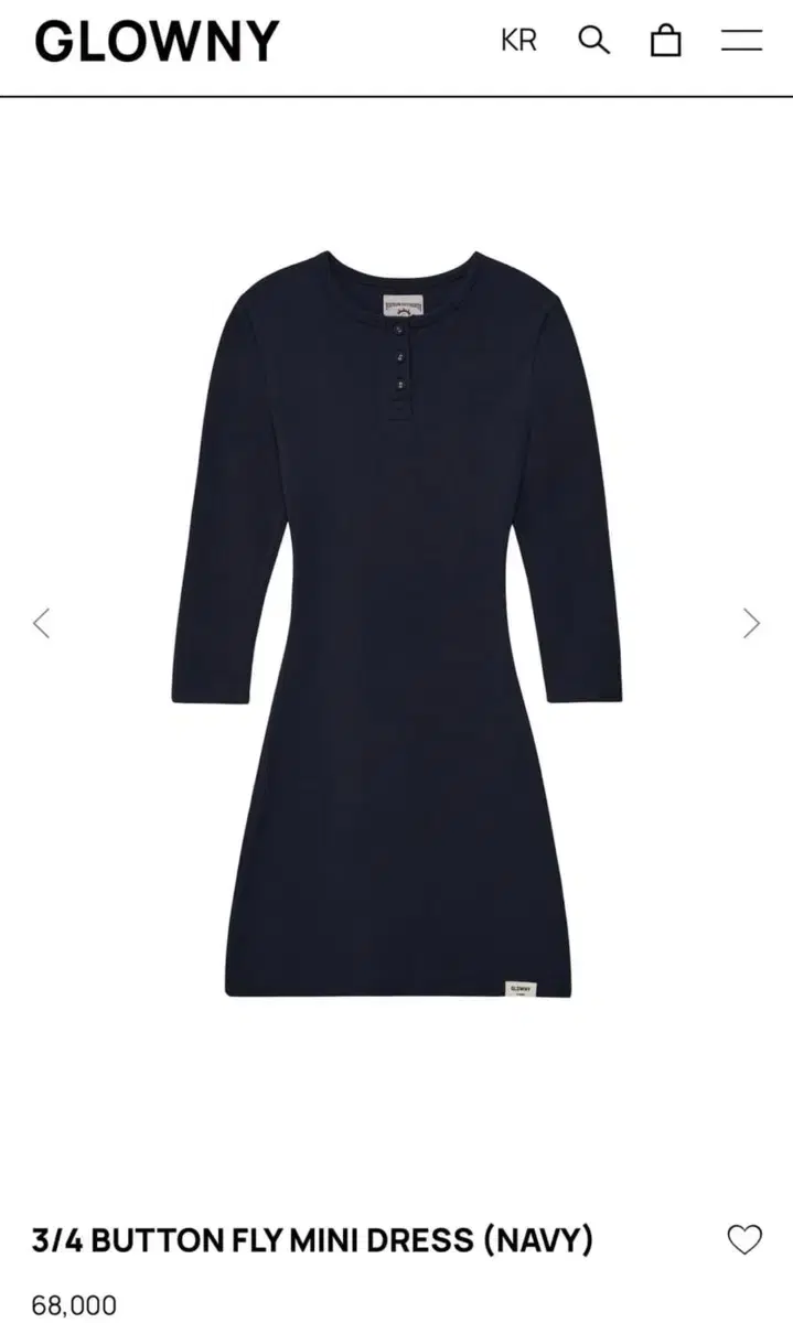 글로니 3/4 BUTTON FLY MINI DRESS (NAVY)