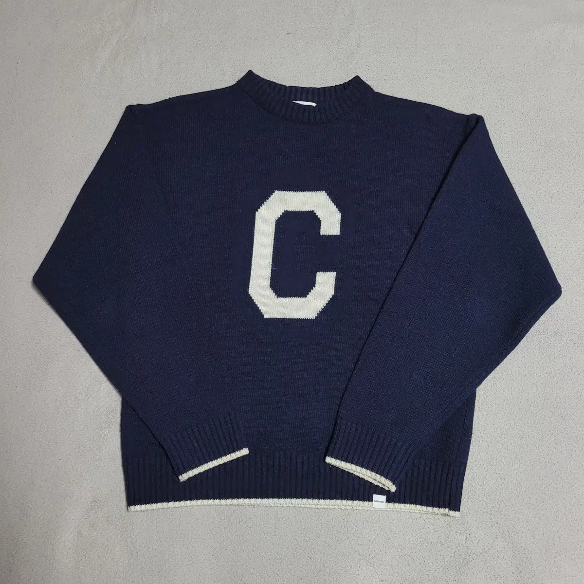 [95~100] CoverNet Logo Lambswool Blend Long Sleeve Knit M