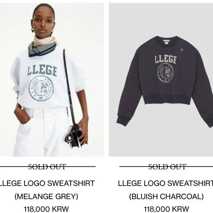 LLEGE LOGO SWEATSHIRT(MELANGE GREY)