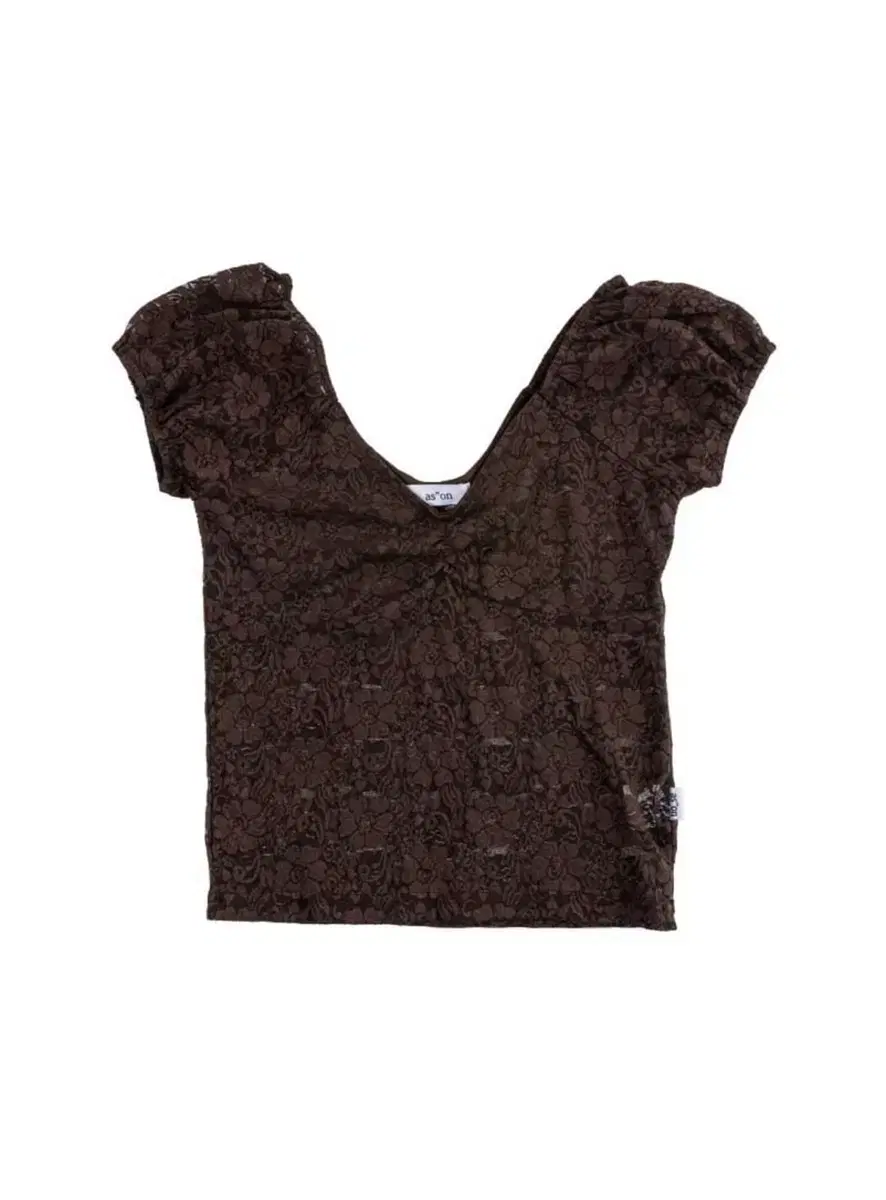 애즈온 FLOWER LACE PETIT TOP / BROWN