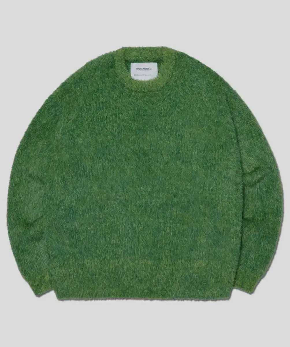 [L]No Manual Crop Hairy Knit Green