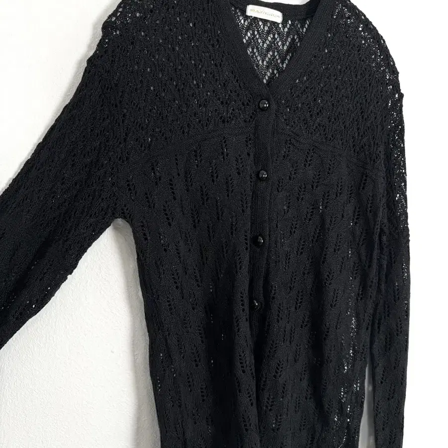 vintage black knit lace cardigan