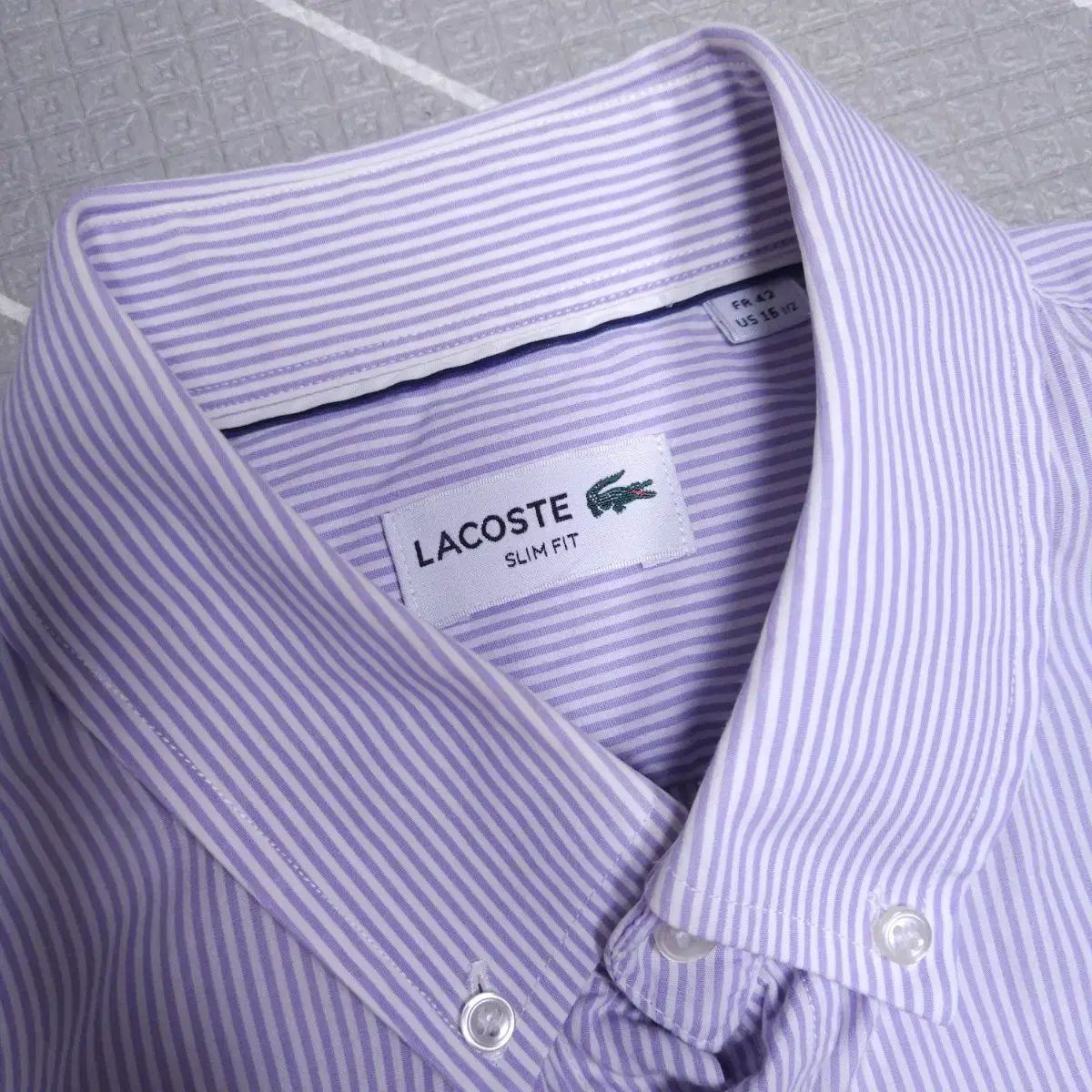 Lacoste Slim Fit Purple Striped Shirt L(42)