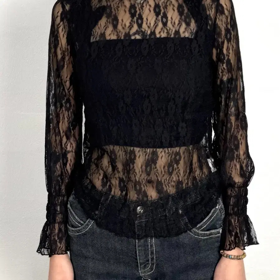 vintage black lace top