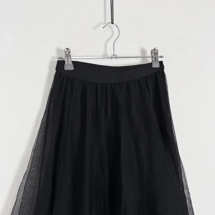 vintage black tulle layered skirt