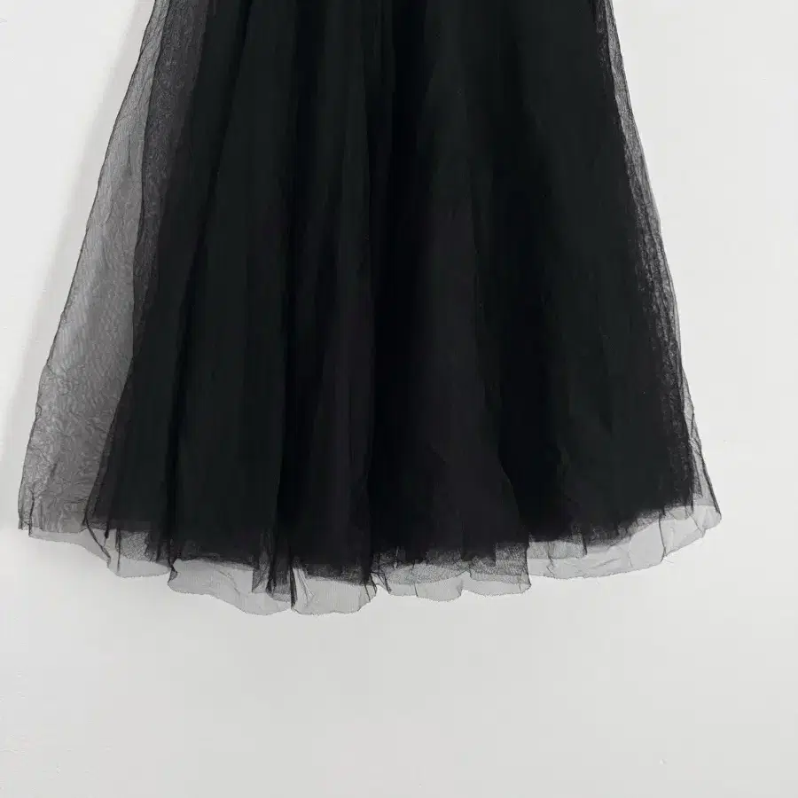 vintage black tulle layered skirt