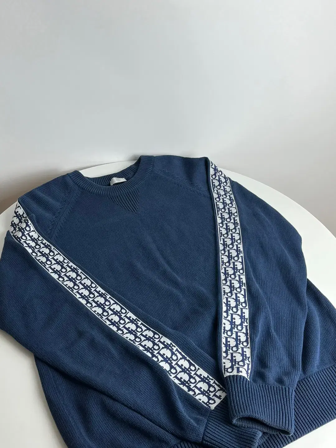 { Brand New } Dior Oblique Insert Sideline Knit Navy