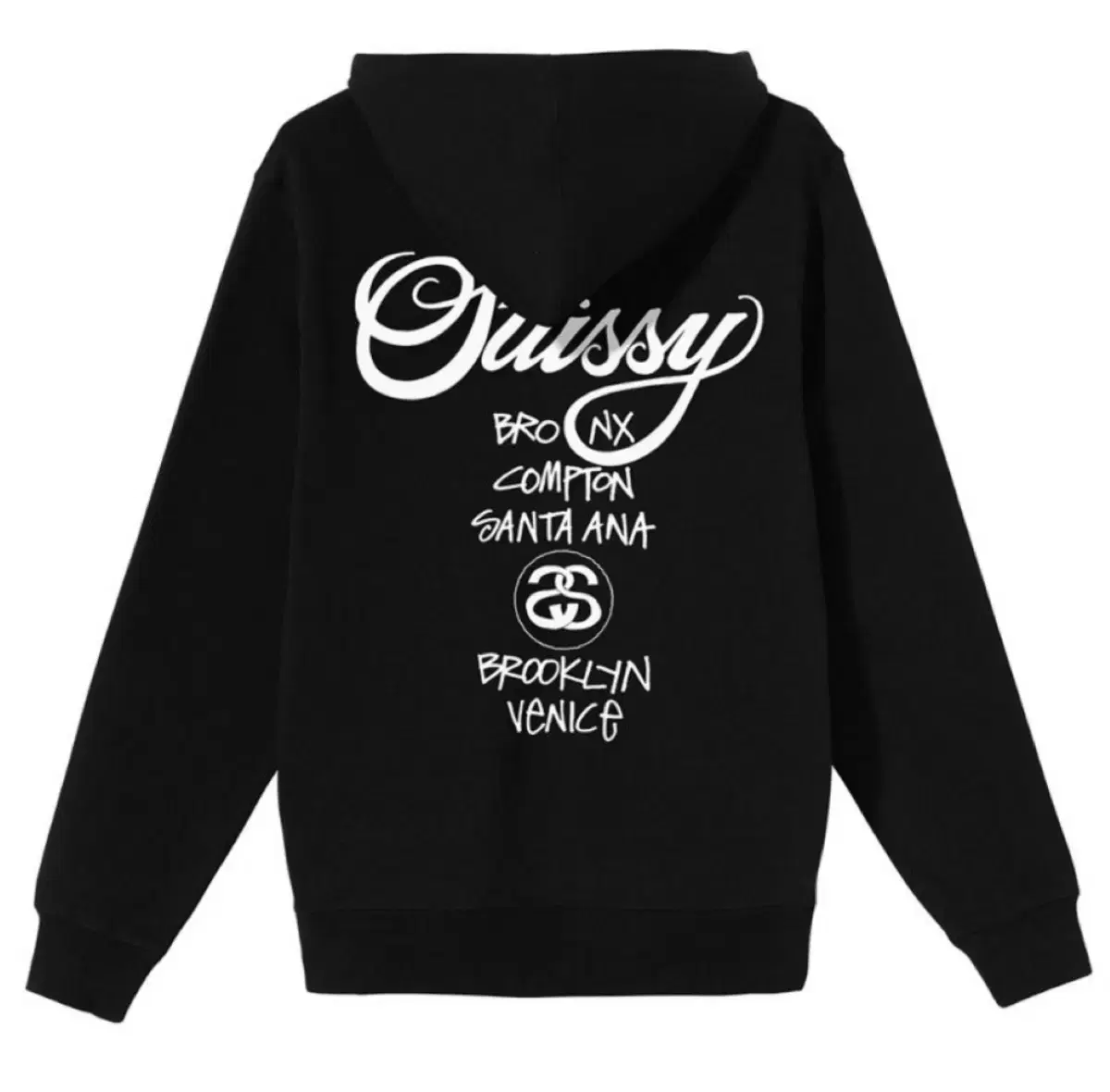 STUSSY 스투시 월드투어 기모 후드티 검정