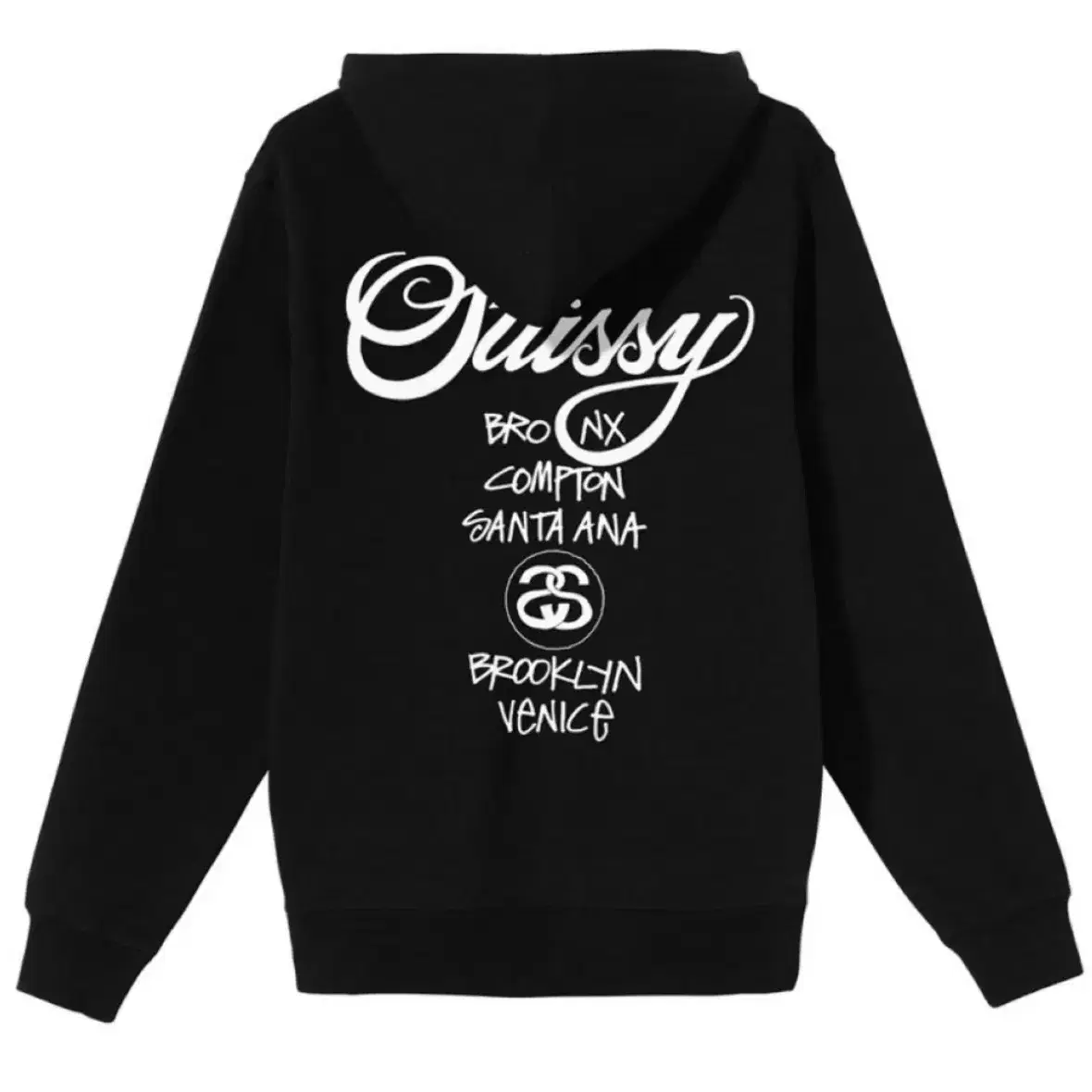 STUSSY 스투시 월드투어 기모 후드티 검정