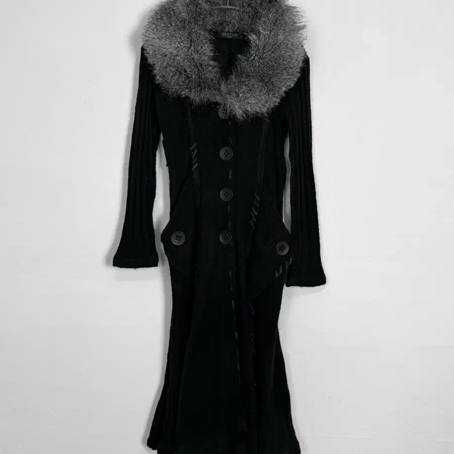 Grifflin Paris knitted fur collar coat