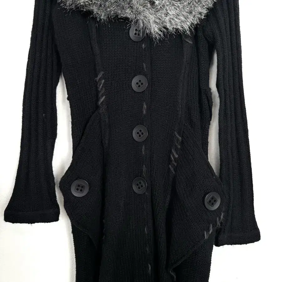 Grifflin Paris knitted fur collar coat