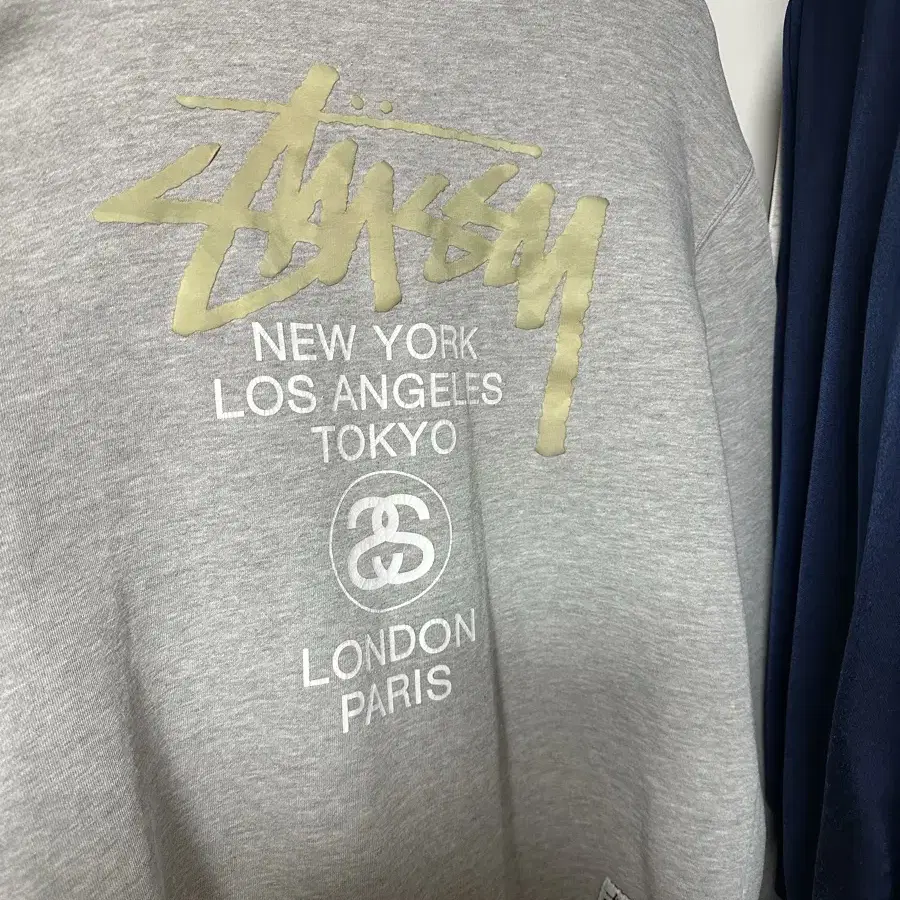 STUSSY 스투시 월드투어 기모 맨투맨 회색