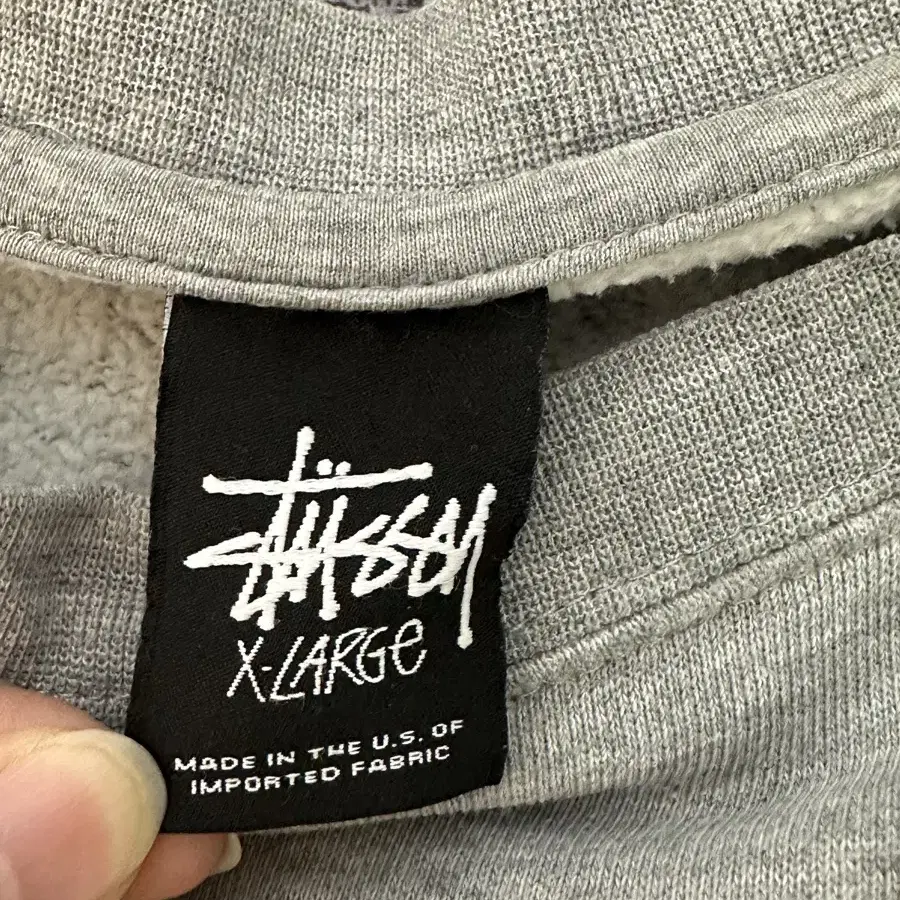 STUSSY 스투시 월드투어 기모 맨투맨 회색