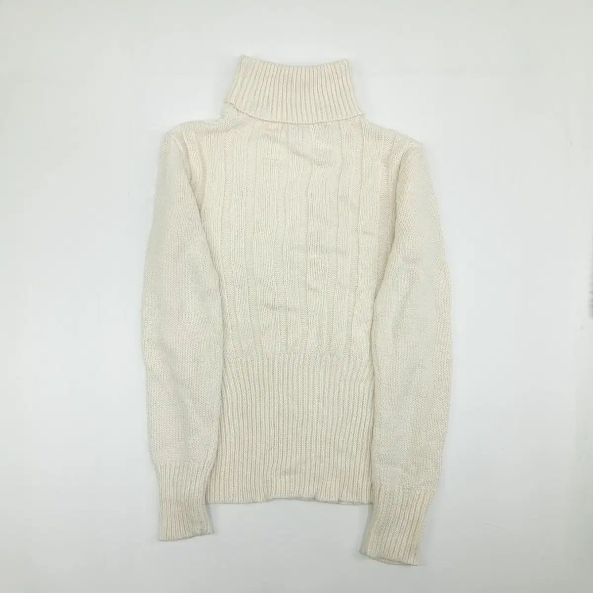 (CS099)L 라코스테 꽈배기 아이보리 터틀넥 긴팔 니트 knit 여성