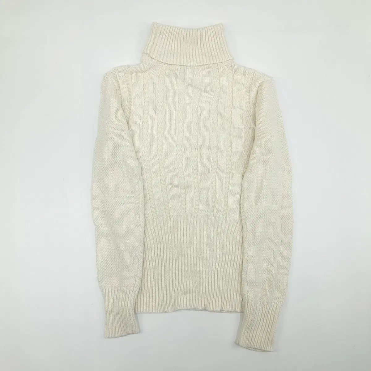 (CS099)L 라코스테 꽈배기 아이보리 터틀넥 긴팔 니트 knit 여성