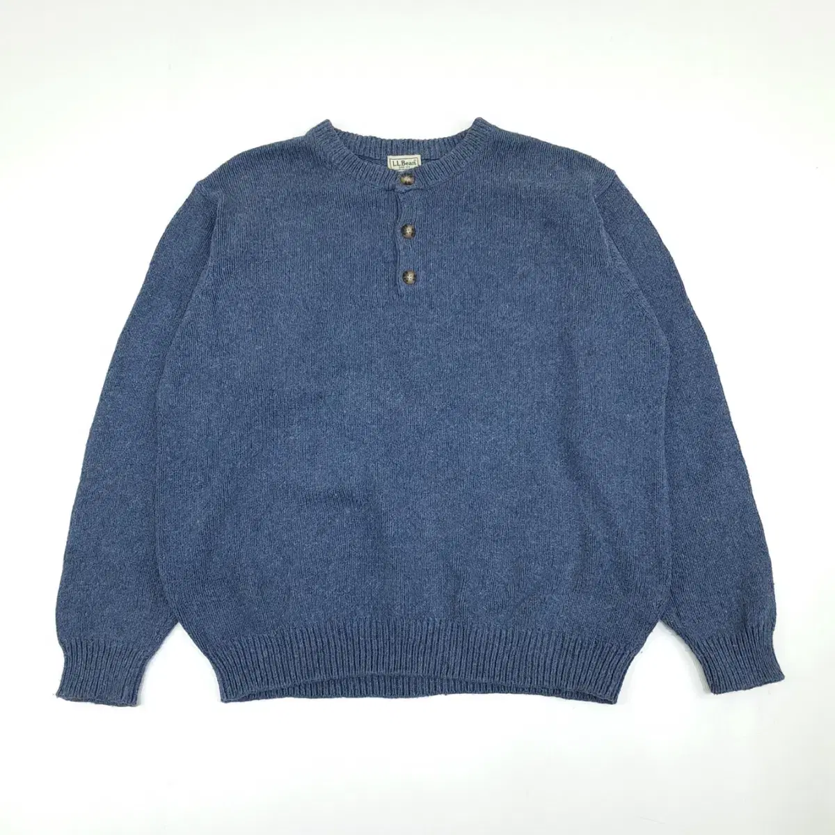 (CS101)2XL L Elvin aqua blue half-button knit sweater knit