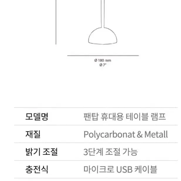 베르판 팬탑 포터블 램프 라이트블루 조명