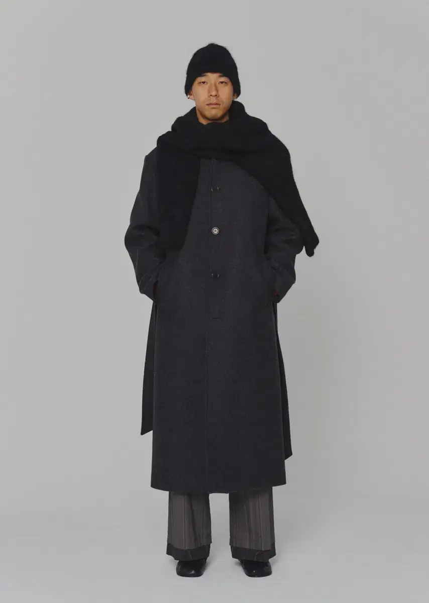 Amamento 24FW Single-breasted Coat Charcoal M