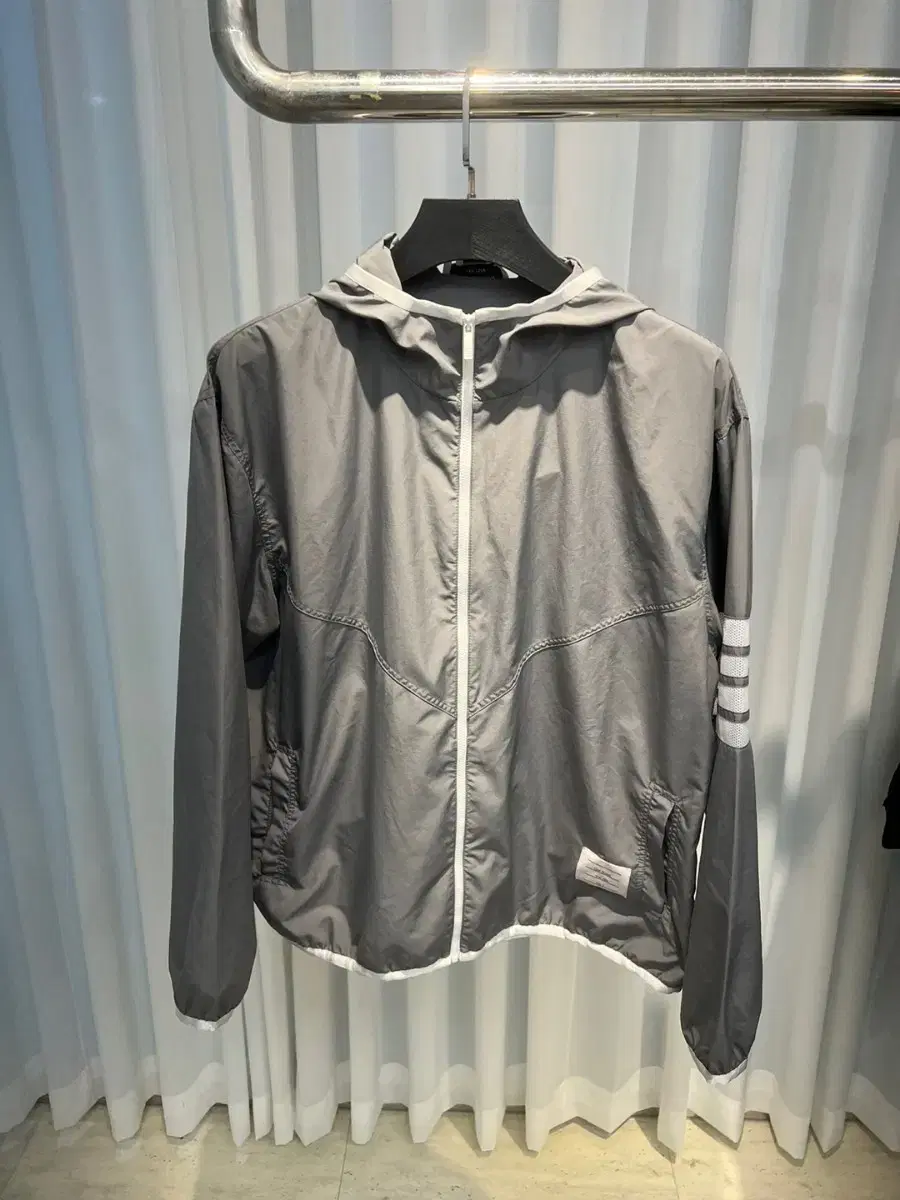 (3) Thom Browne Ripstop Windbreaker Hooded Jacket Gray Brand New