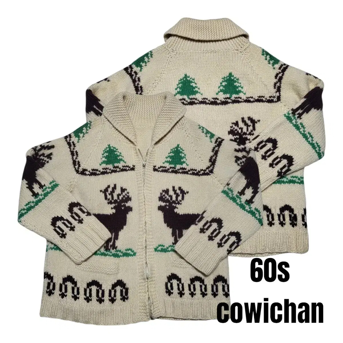 (Handmade in the 60s) Cowichan Knit Nordic Cardigan