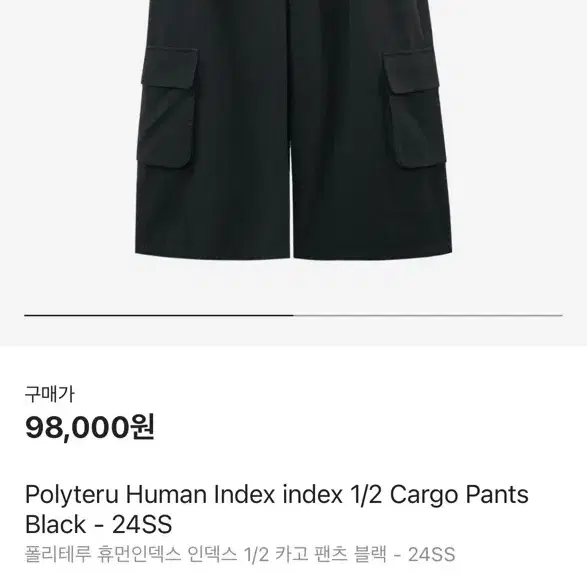 폴리테루 인덱스 카고팬츠 블랙 M