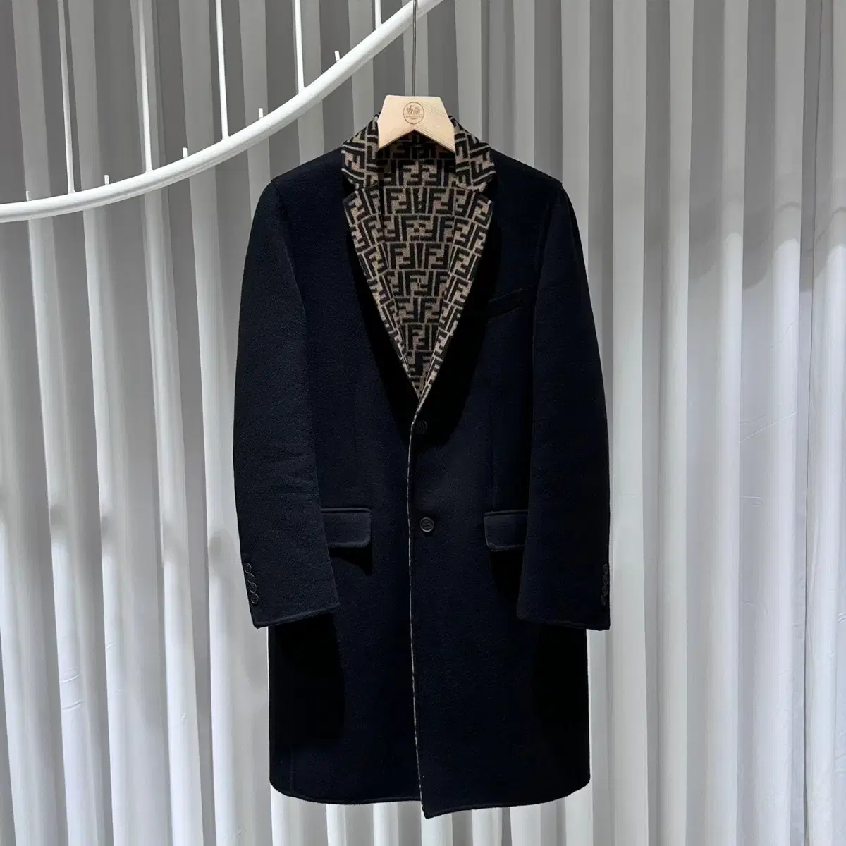 Fandy Logo Wool and Cotton Coat / 48