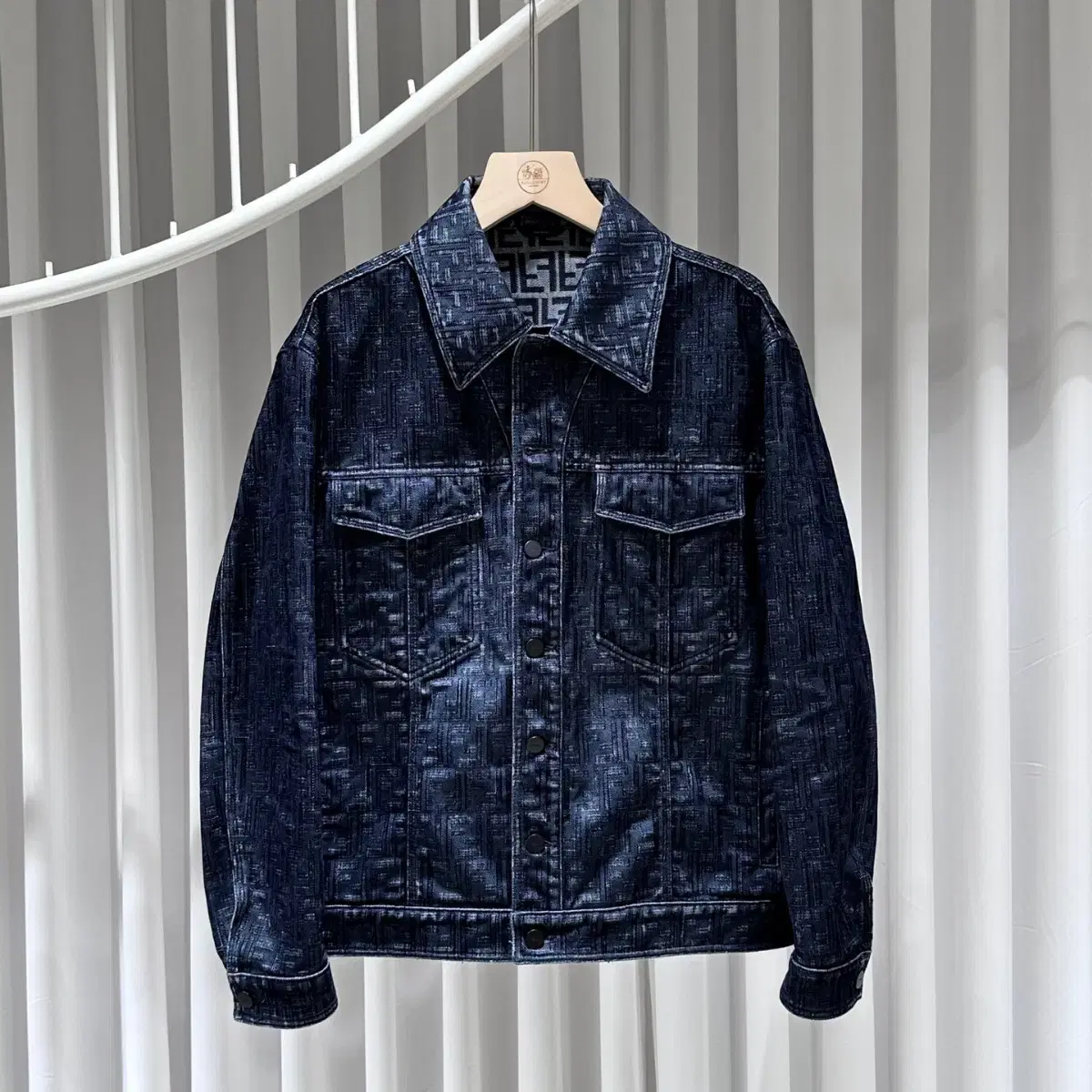 Pandy Velvet FF Logo Denim Jacket / 50