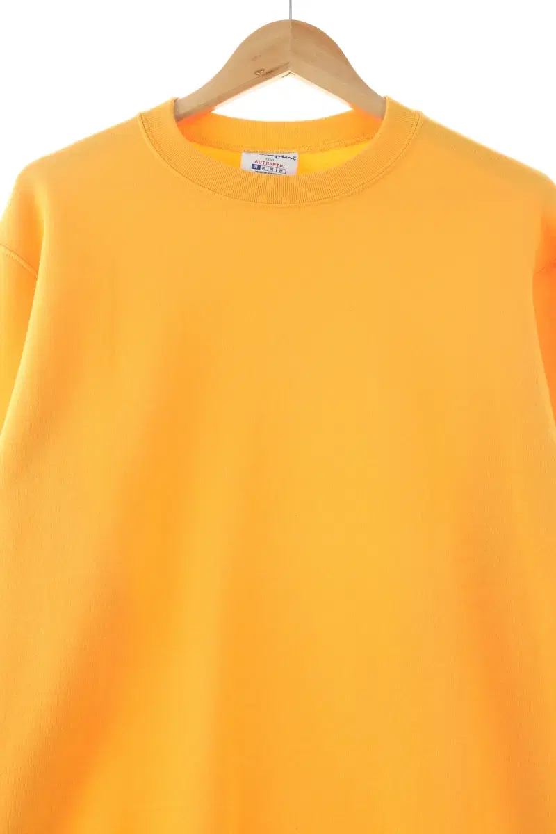 (M) Champion Man-to-Man T-Shirt Yellow Brushed Loose Fit - 1057C