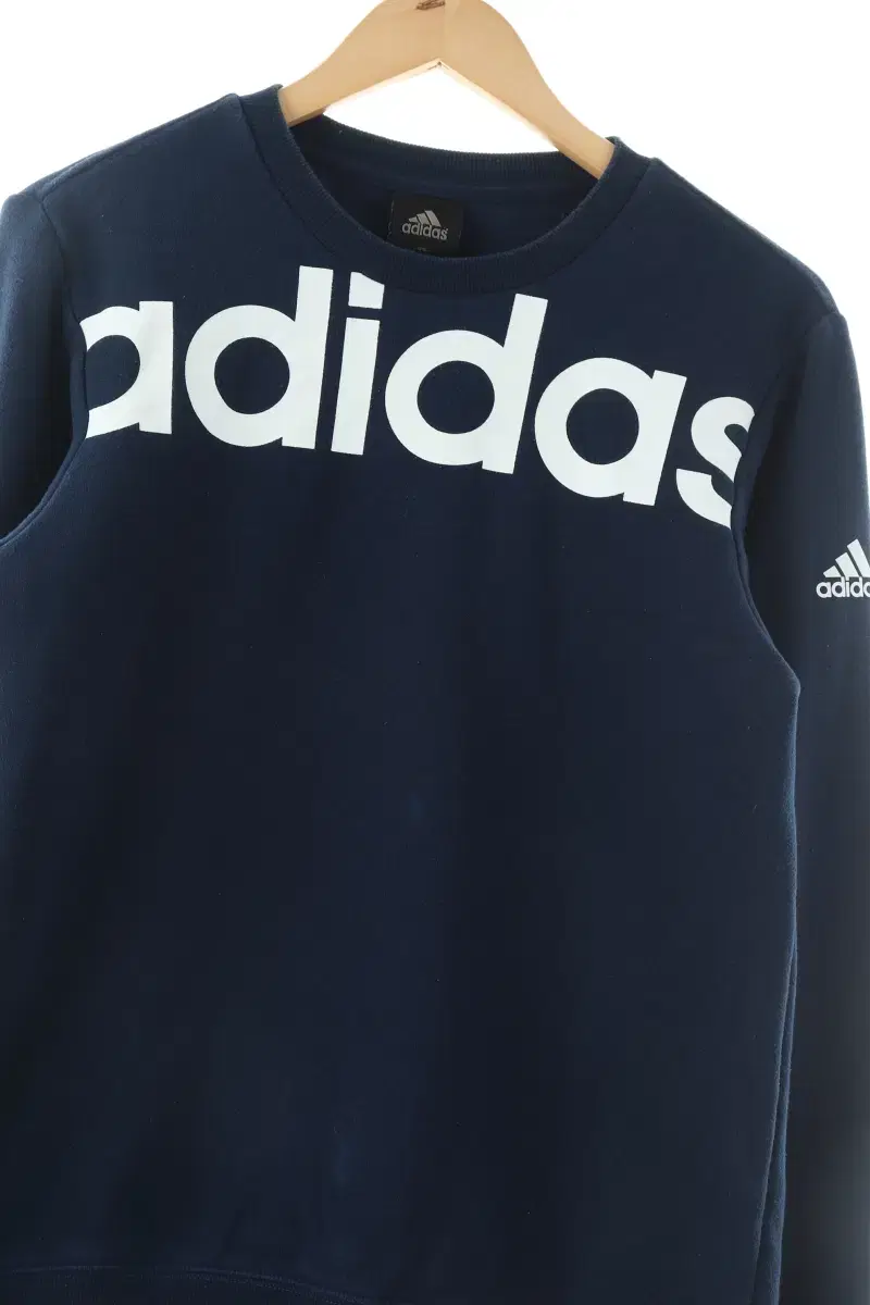 (M) Adidas Man Man T-Shirt Navy Brushed Big Logo - 1058D