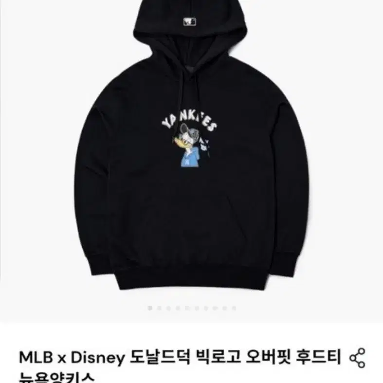 (정품) MLB x Disney 도날드덕 오버핏 후드티 / 뉴욕양키스