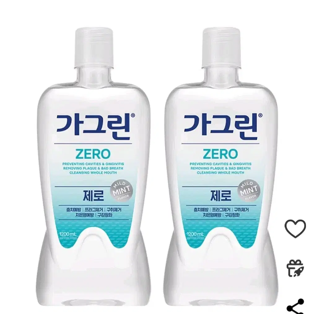 무료배송)가그린 제로 구강청결제, 1.2L, 2개