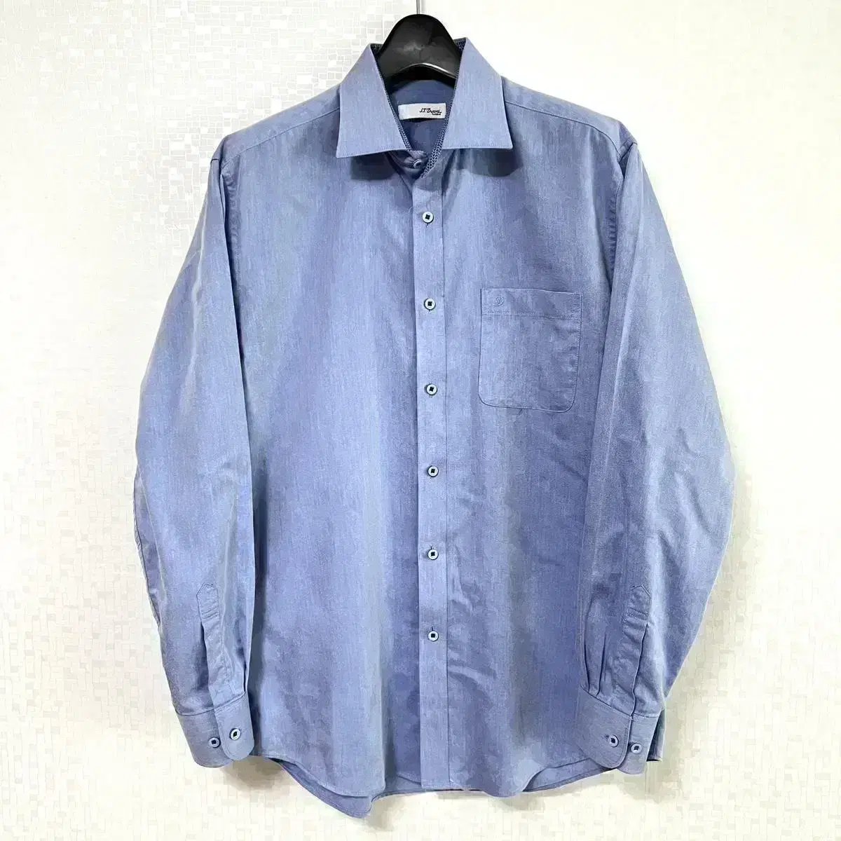 [L,100](Genuine)ST Dupont Formal Shirt Southern Bloo