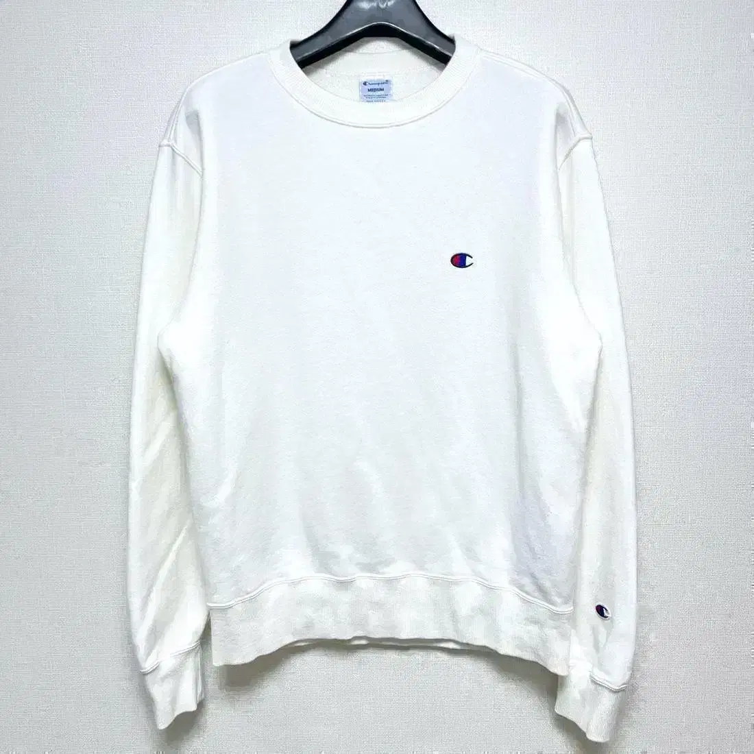 [M,95]Champion Sweatshirt Man-to-Man Ivory