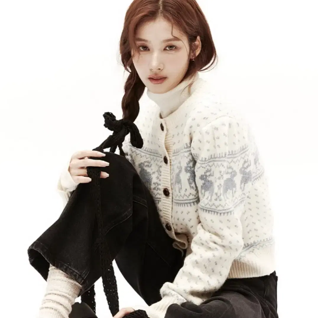 르니나 LILAS woolen kowichan knit cardigan