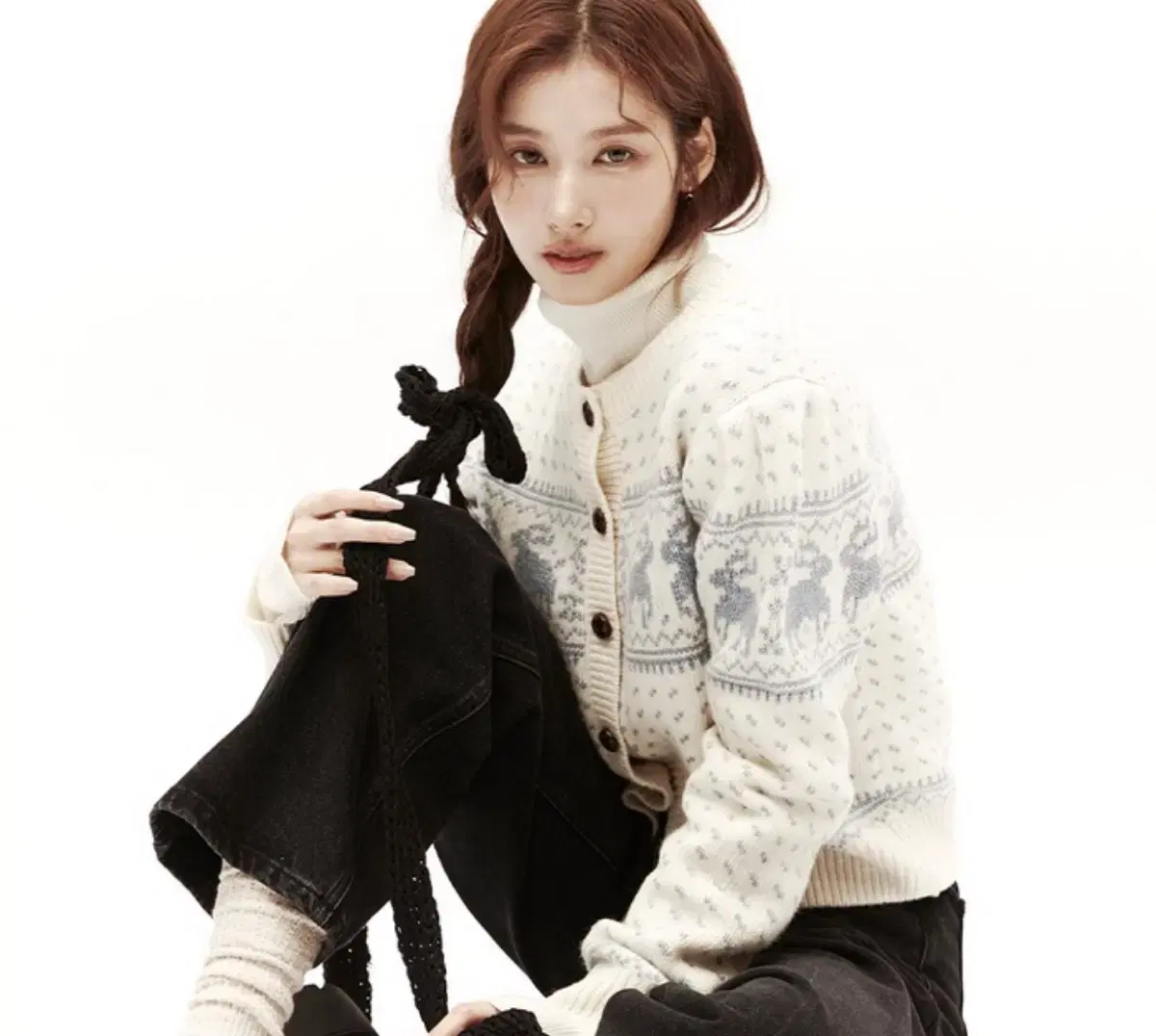 르니나 LILAS woolen kowichan knit cardigan