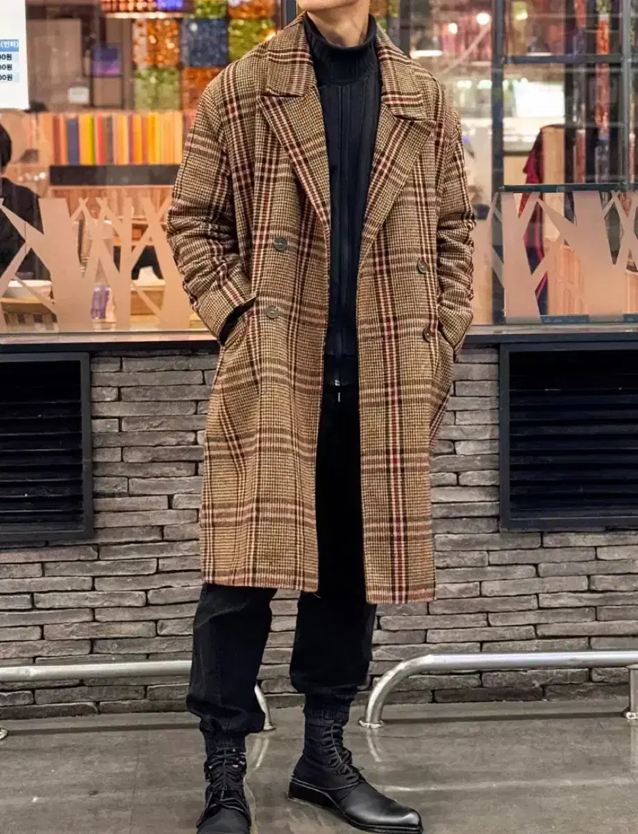 Checkered Oversized Coat - WinterPaddedJumperCoatsOuterwear