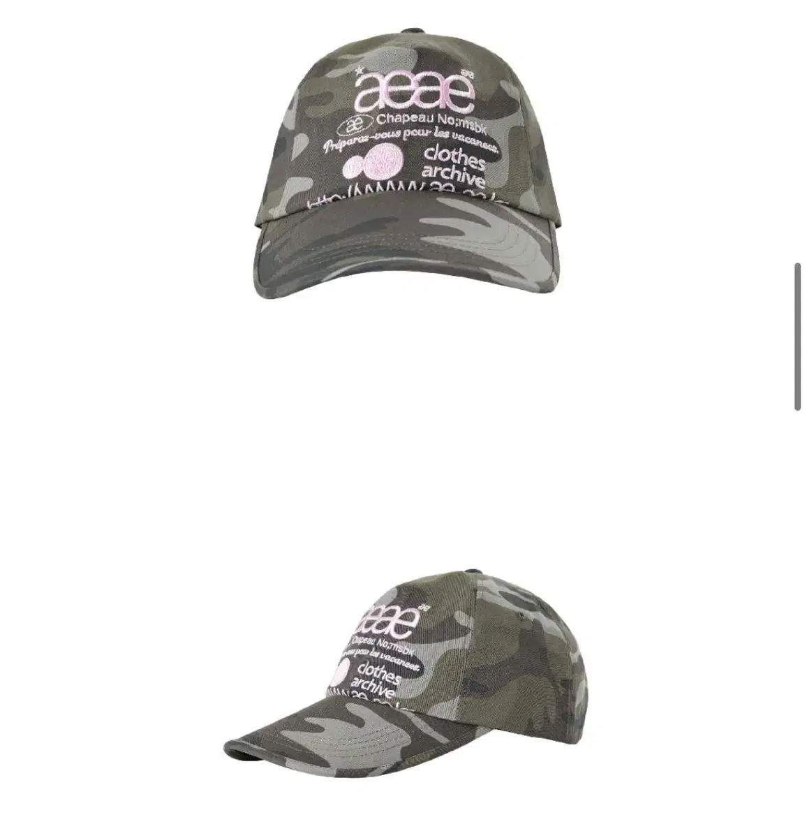 에이이에이이 WEB LOGO CAMO 5 PANNEL CAP - GREE