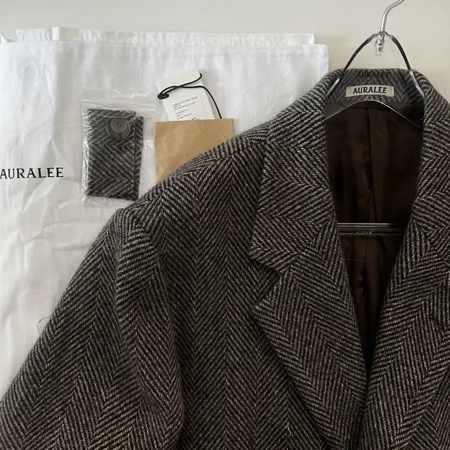 [4] Auralee 24FW TWEED CHEST COAT(KHAKI)