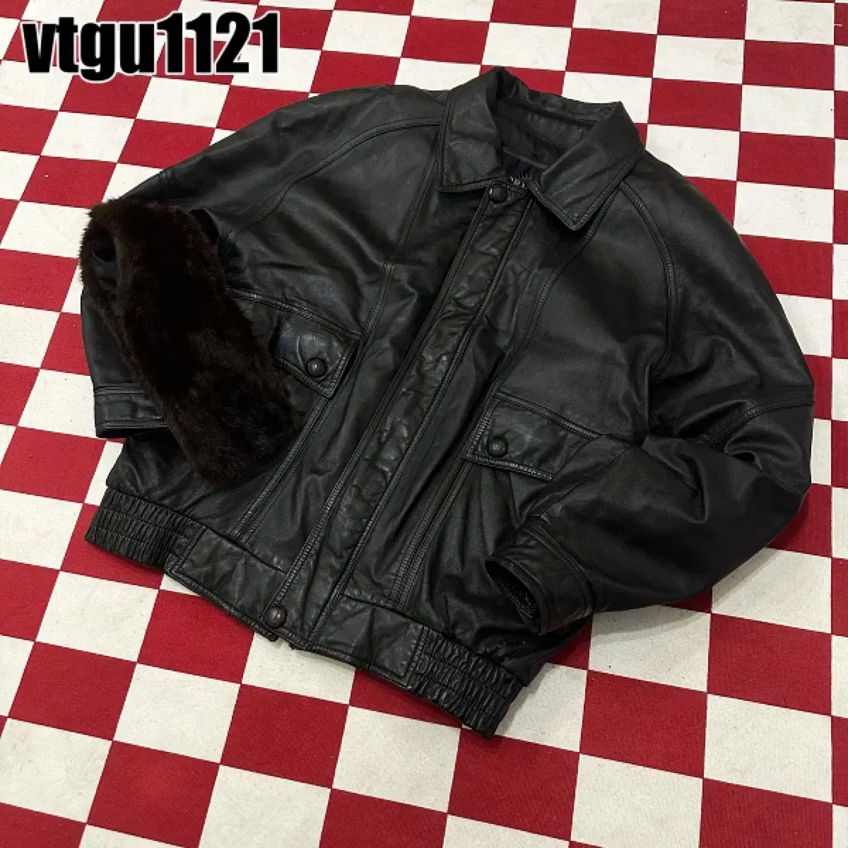 Vintage Leather Jacket 100% lambskin leather Jacket 100% removable