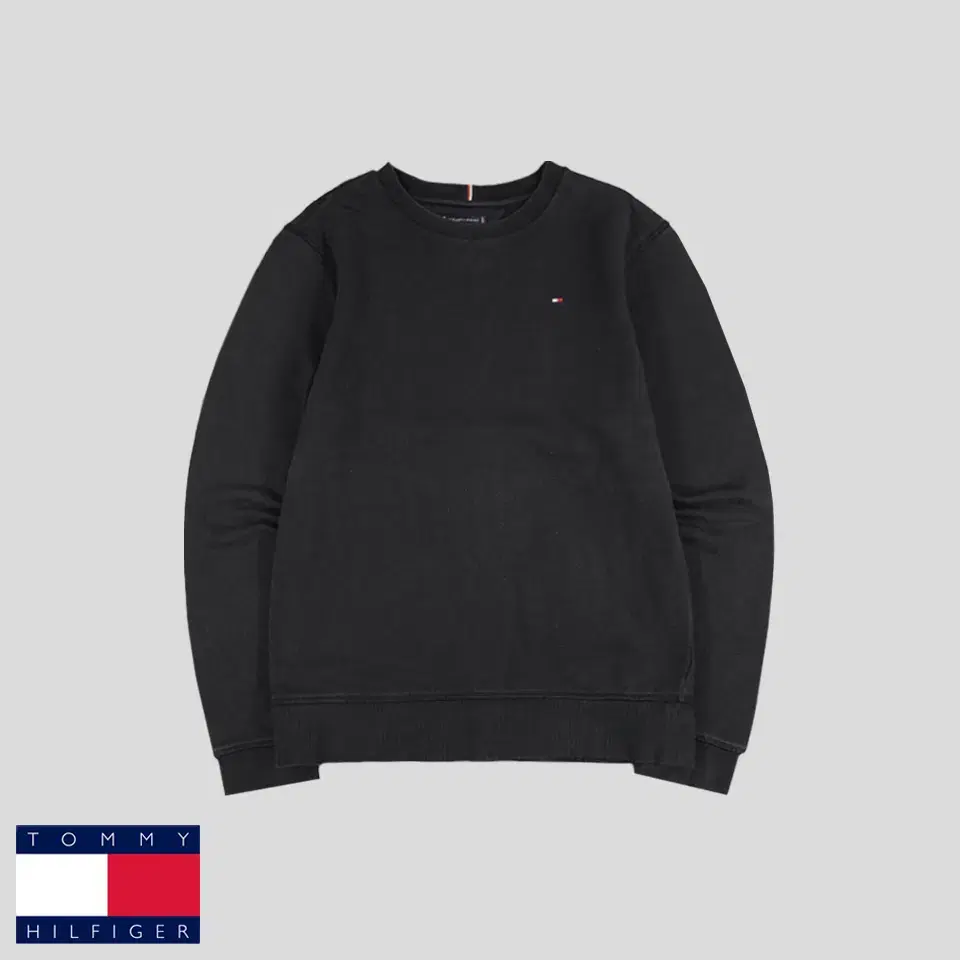 Tommy Hilfiger Pigment Black Tommy Logo Cotton100 Sweat Simple Casual Round Neck