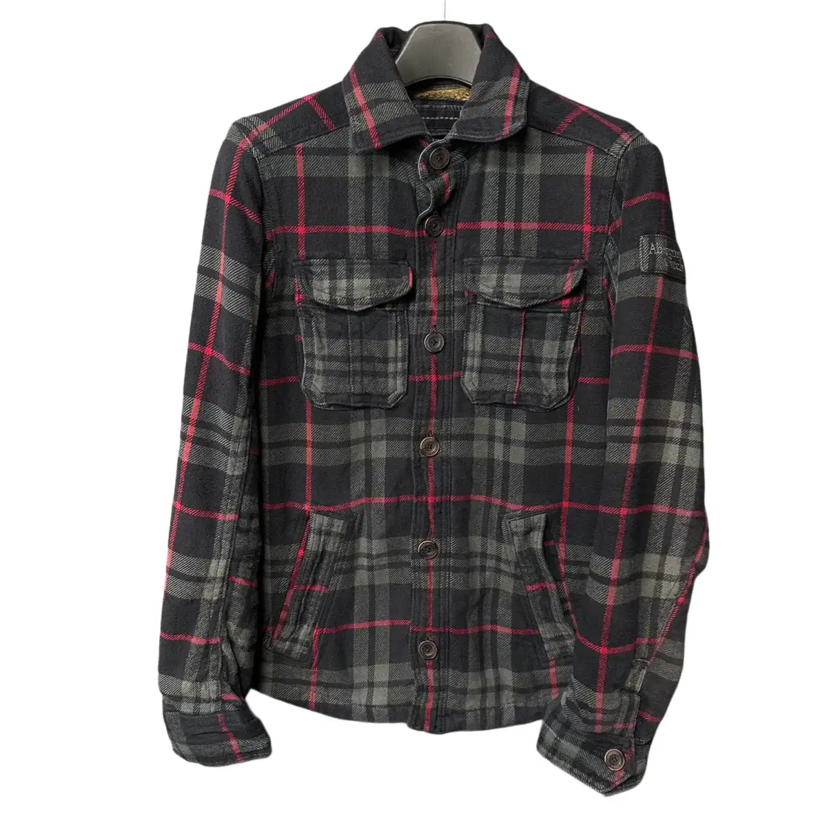 S Abercrombie & Fitch Wool Check Shirt Jacket