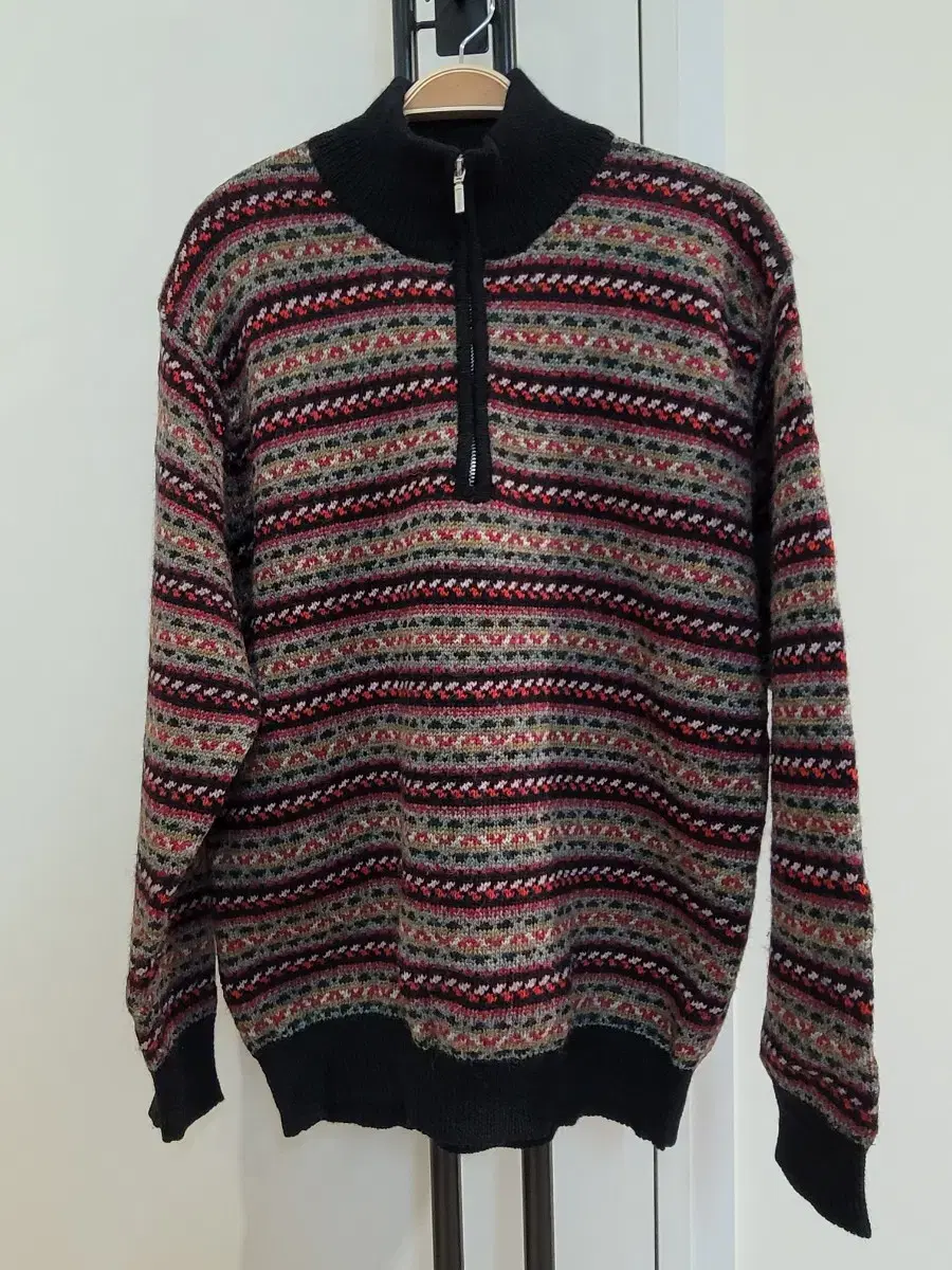 Zimbabwean wool vahn zip-up Fair Isle knit size L