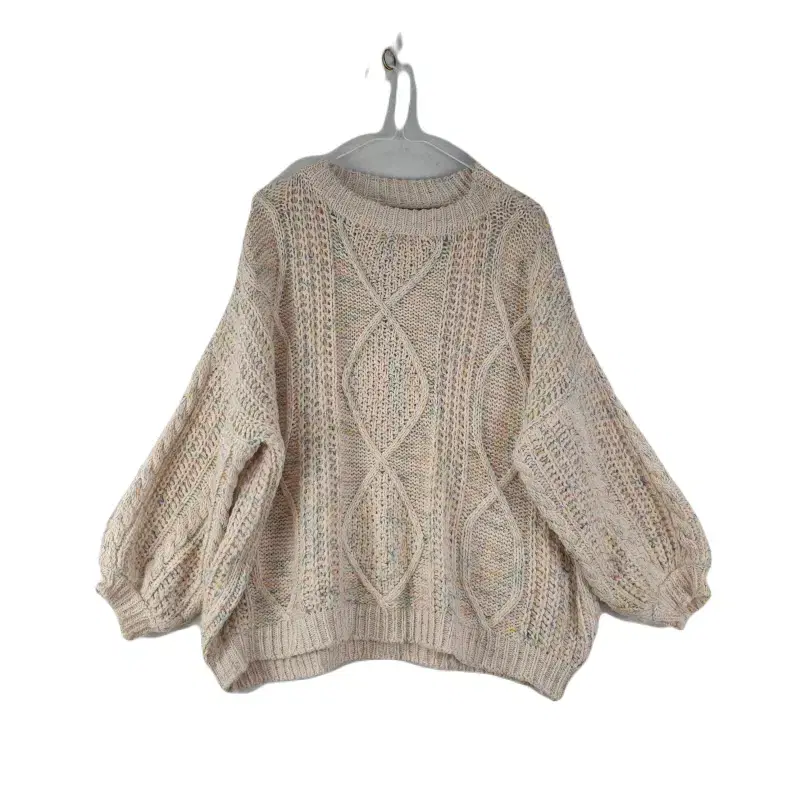 E8771 Women's FREE Round Neck Loose Fit Knit Sweater/Dirk