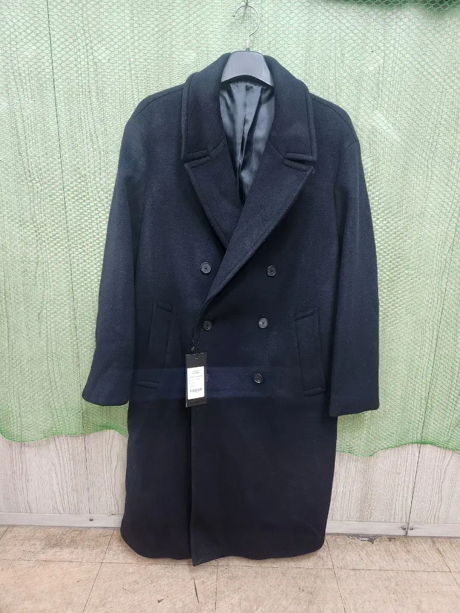 (Genuine) Unisex Men's Wool Cashmere Long Coat L(105)