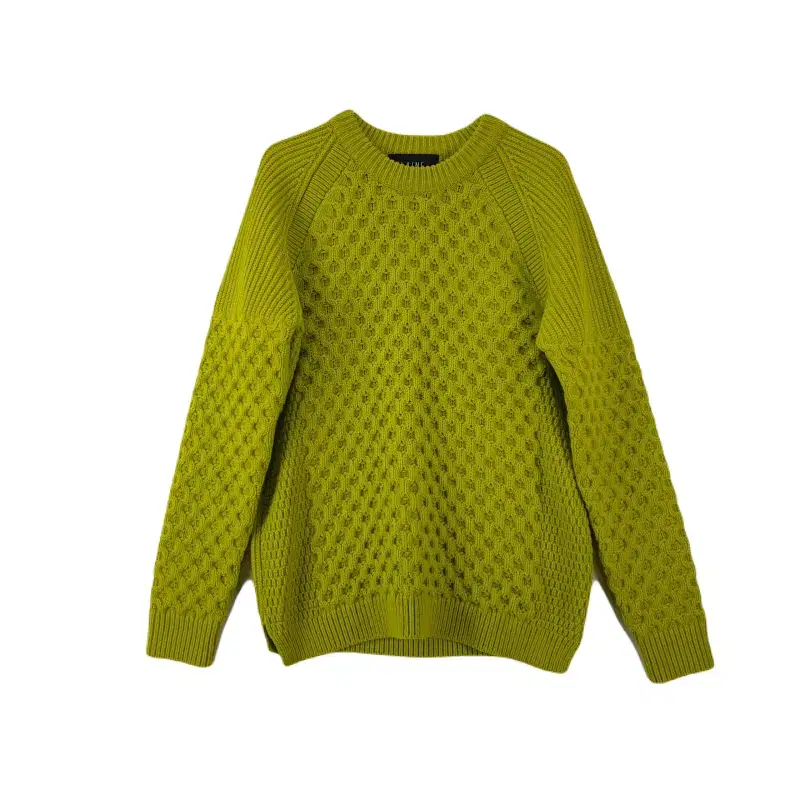 E8777 LAINE Womens Lime Round Knit Sweater/Dirk