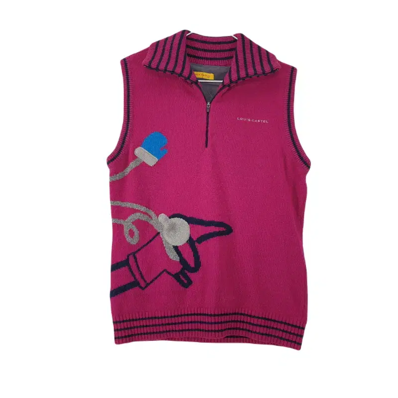 E8785 Louie Castell W95 Pink Half Zip Knit Vest/Dirk