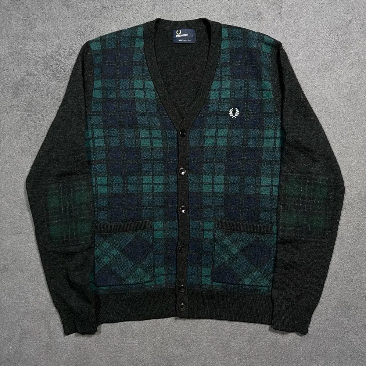 Fred Perry Plaid Cardigan