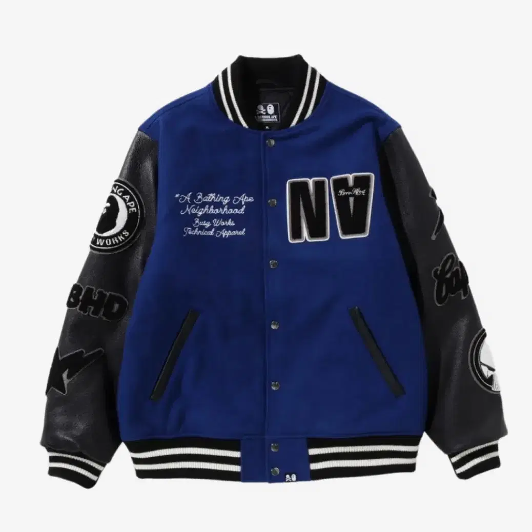 BAPE X Neighborhood Varsity Jacket Blue